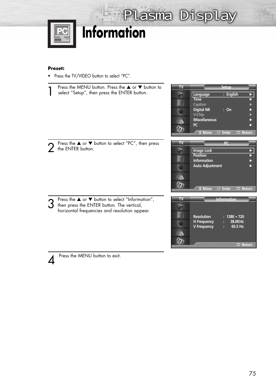 Information | Samsung SPP4231X-XAC User Manual | Page 75 / 104