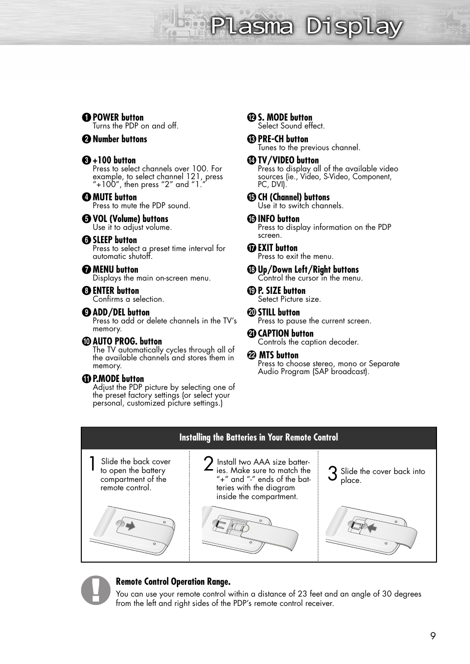 Samsung SPP4231X-XAC User Manual | Page 9 / 104