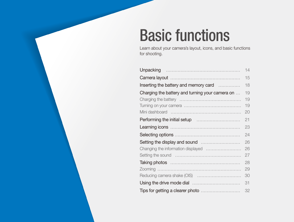 Basic functions | Samsung EC-TL350ZBPBUS User Manual | Page 14 / 133