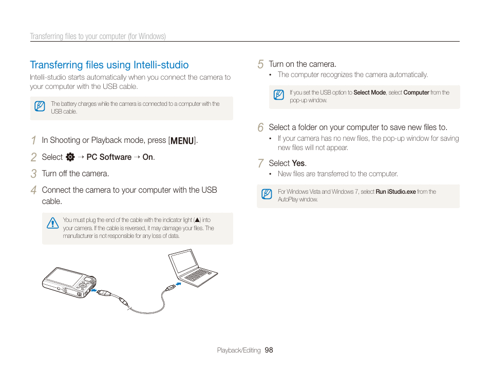 Transferring files using intelli-studio, Transferring ﬁles using intelli-studio, Transferring ﬁles using intelli-studio ………… 98 | Samsung EC-TL350ZBPBUS User Manual | Page 99 / 133