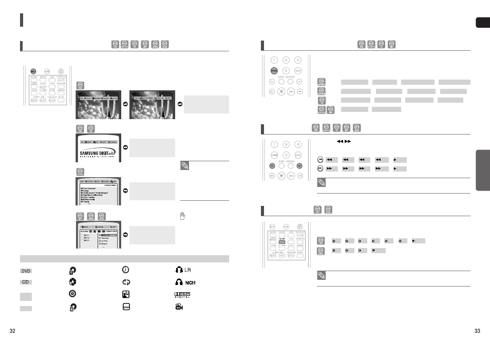 Using the playback function, Displaying disc information, Checking the remaining time | Fast playback, Slow playback, Eng opera tion | Samsung HT-TXQ120T-XAA User Manual | Page 17 / 36