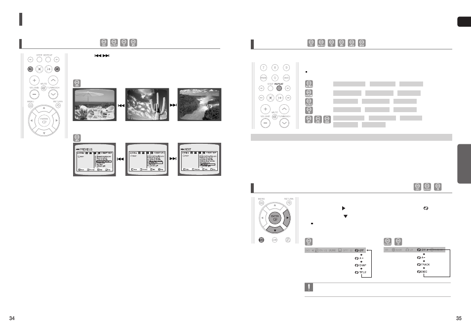 Using the playback function, Con’t), Skipping scenes/songs | Repeat playback | Samsung HT-TXQ120T-XAA User Manual | Page 18 / 36