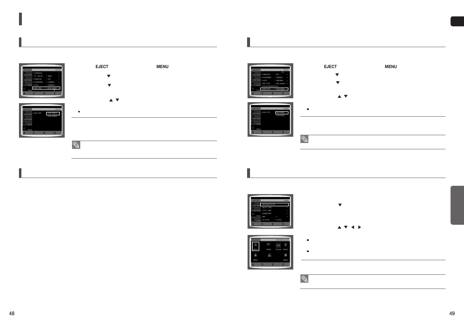 Settings, Con’t), Setting the speaker mode | Dvd playback mode, Divx (r) registration, Sacd playback mode | Samsung HT-TXQ120T-XAA User Manual | Page 25 / 36