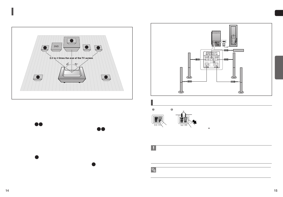 Connecting the speakers | Samsung HT-TXQ120T-XAA User Manual | Page 8 / 36