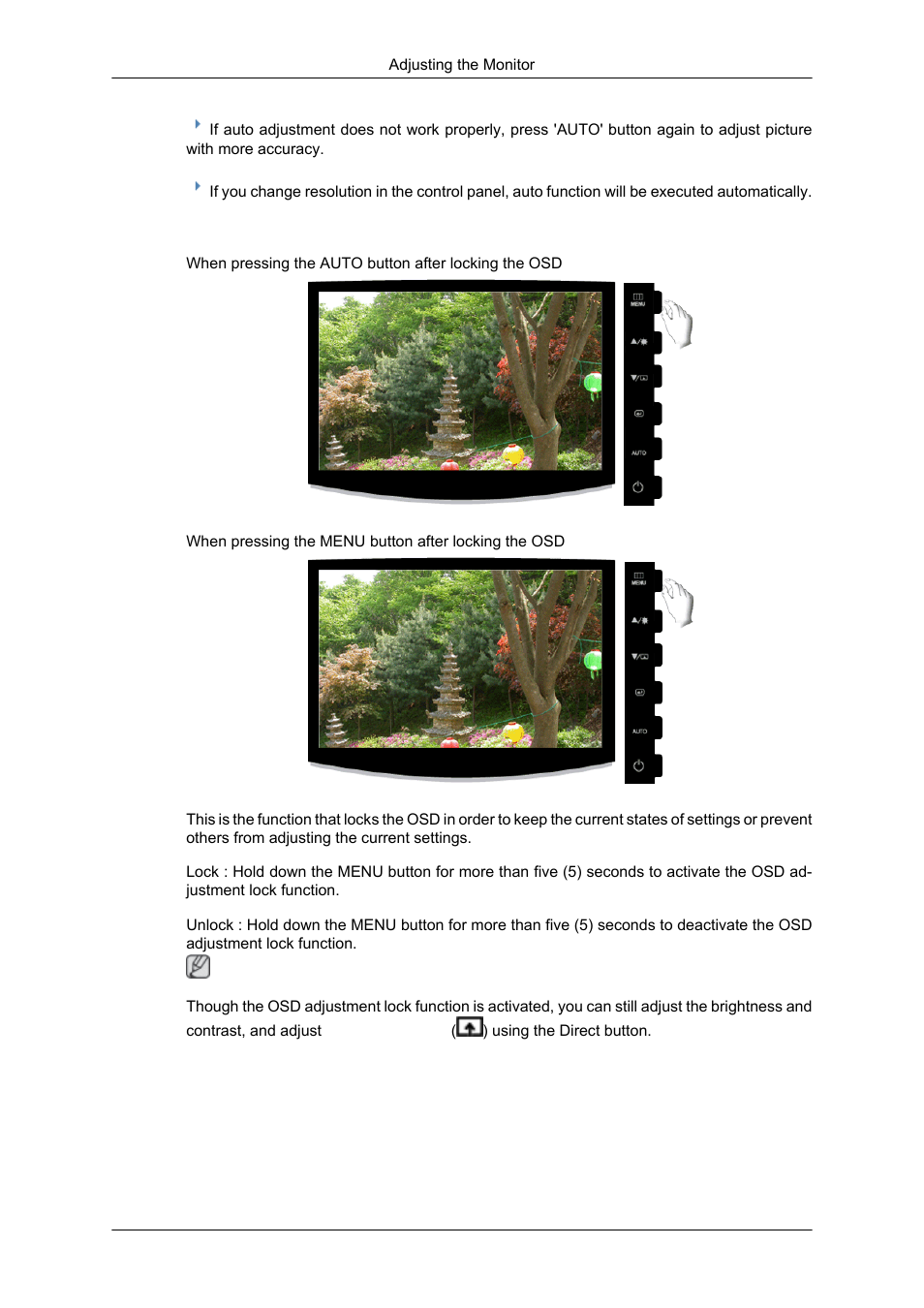 Osd lock & unlock | Samsung LS17CMNSFLZD User Manual | Page 41 / 81