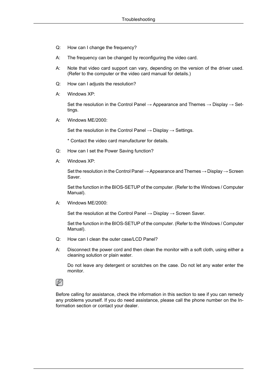 733nw} q & a | Samsung LS17CMNSFLZD User Manual | Page 63 / 81