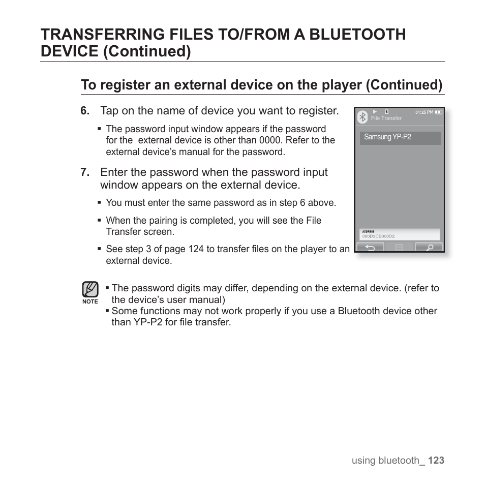 Samsung YP-P2JCB-XAA User Manual | Page 123 / 138
