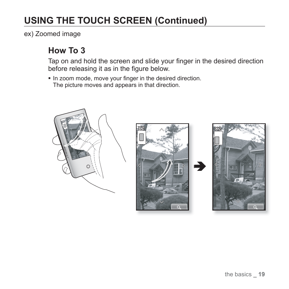 Using the touch screen (continued) | Samsung YP-P2JCB-XAA User Manual | Page 19 / 138