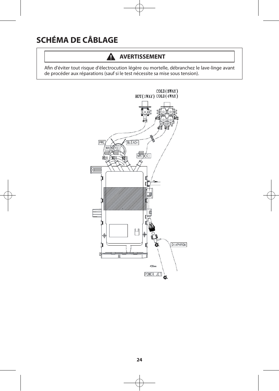 Schéma de câblage, Avertissement | Samsung WF457ARGSWR-AA User Manual | Page 80 / 84