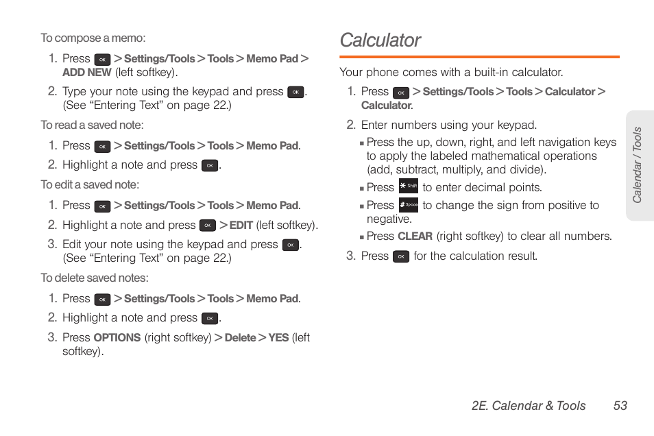 Calculator | Samsung SPH-M260ZKABST User Manual | Page 63 / 121