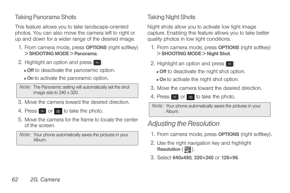 Adjusting the resolution | Samsung SPH-M260ZKABST User Manual | Page 72 / 121