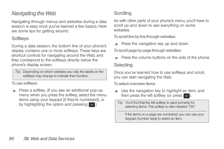 Navigating the web | Samsung SPH-M260ZKABST User Manual | Page 90 / 121