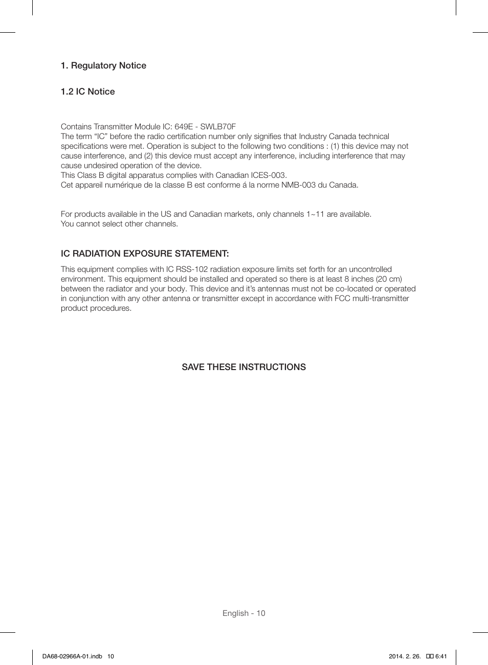 Samsung RS22HDHPNBC-AA User Manual | Page 10 / 116