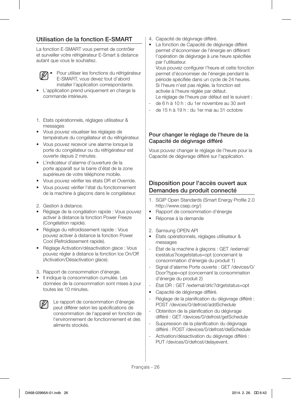 Utilisation de la fonction e-smart | Samsung RS22HDHPNBC-AA User Manual | Page 104 / 116