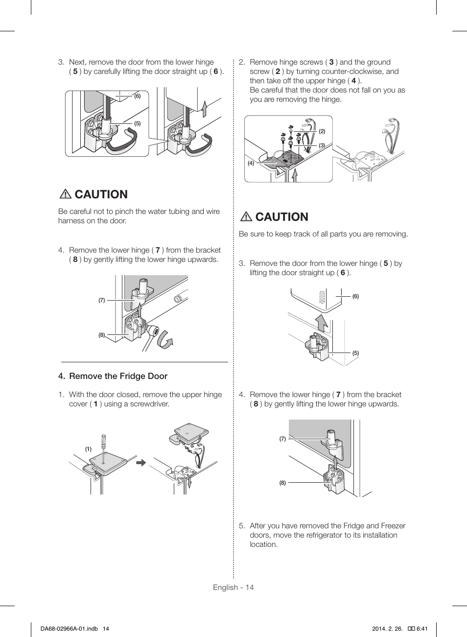 Caution | Samsung RS22HDHPNBC-AA User Manual | Page 14 / 116