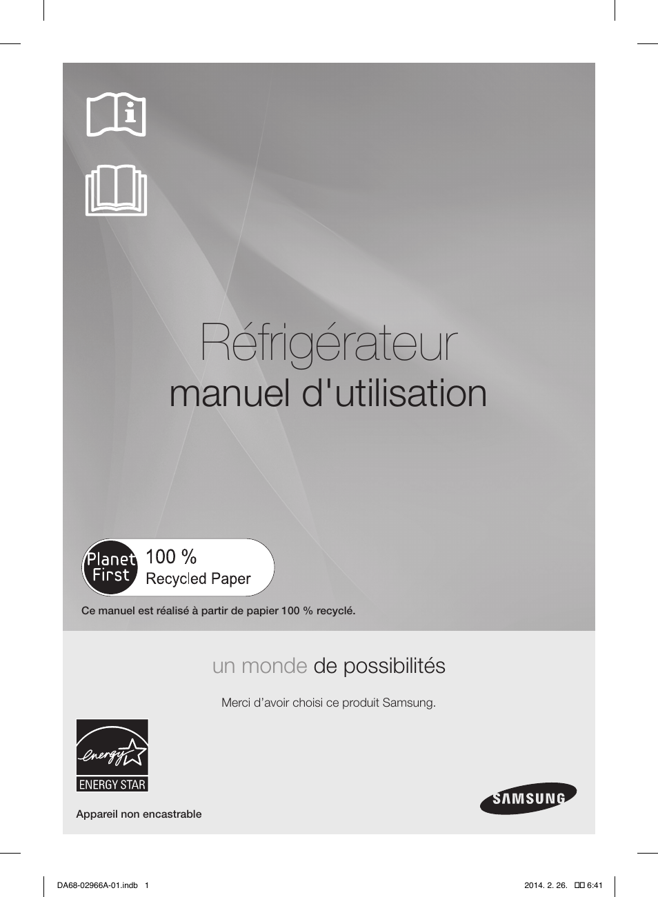 Réfrigérateur, Manuel d'utilisation | Samsung RS22HDHPNBC-AA User Manual | Page 79 / 116