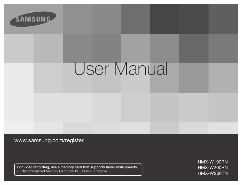 Samsung HMX-W200TN-XAA User Manual | 93 pages