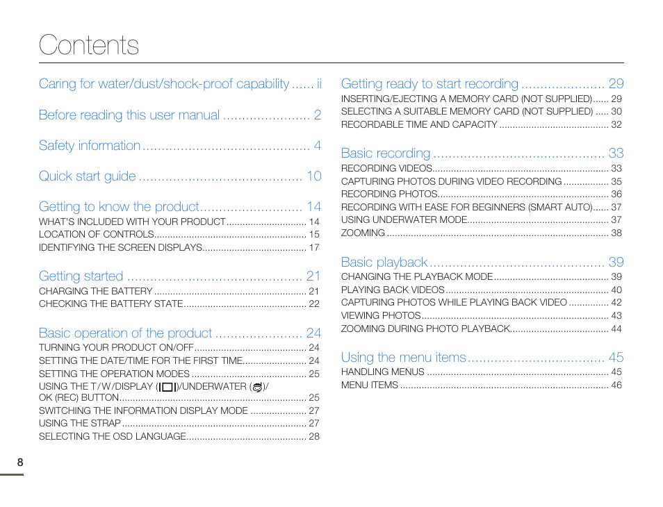 Samsung HMX-W200TN-XAA User Manual | Page 14 / 93