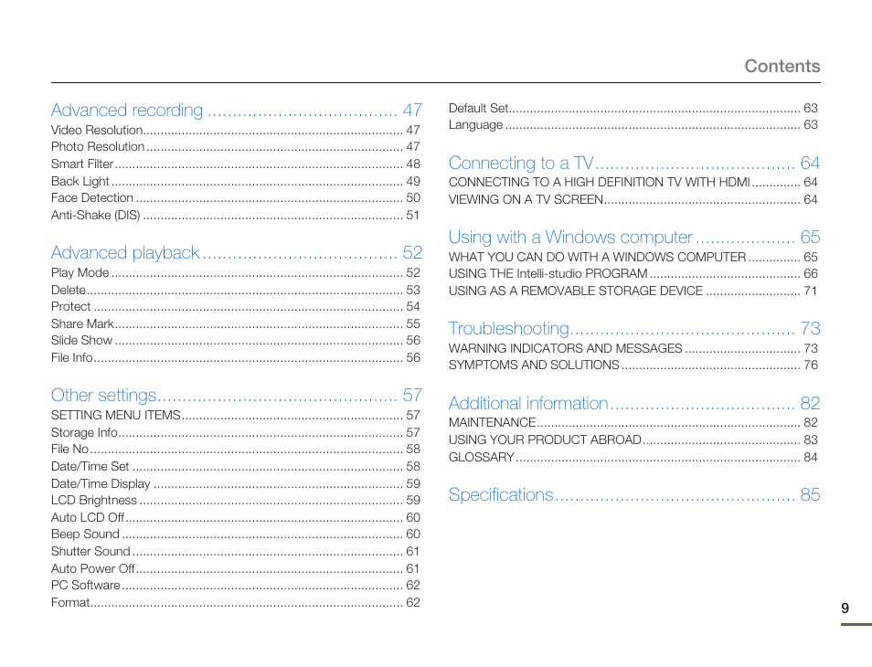 Samsung HMX-W200TN-XAA User Manual | Page 15 / 93