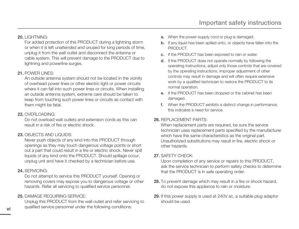 Important safety instructions | Samsung HMX-W200TN-XAA User Manual | Page 6 / 93