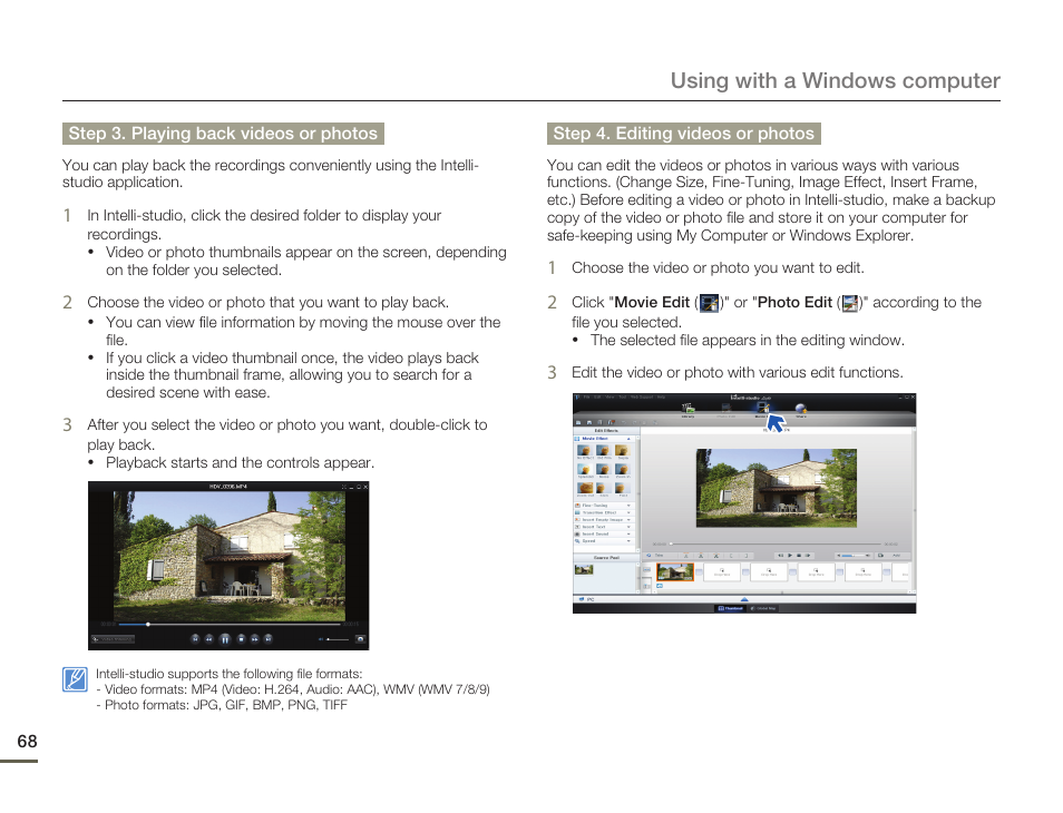 Using with a windows computer | Samsung HMX-W200TN-XAA User Manual | Page 74 / 93