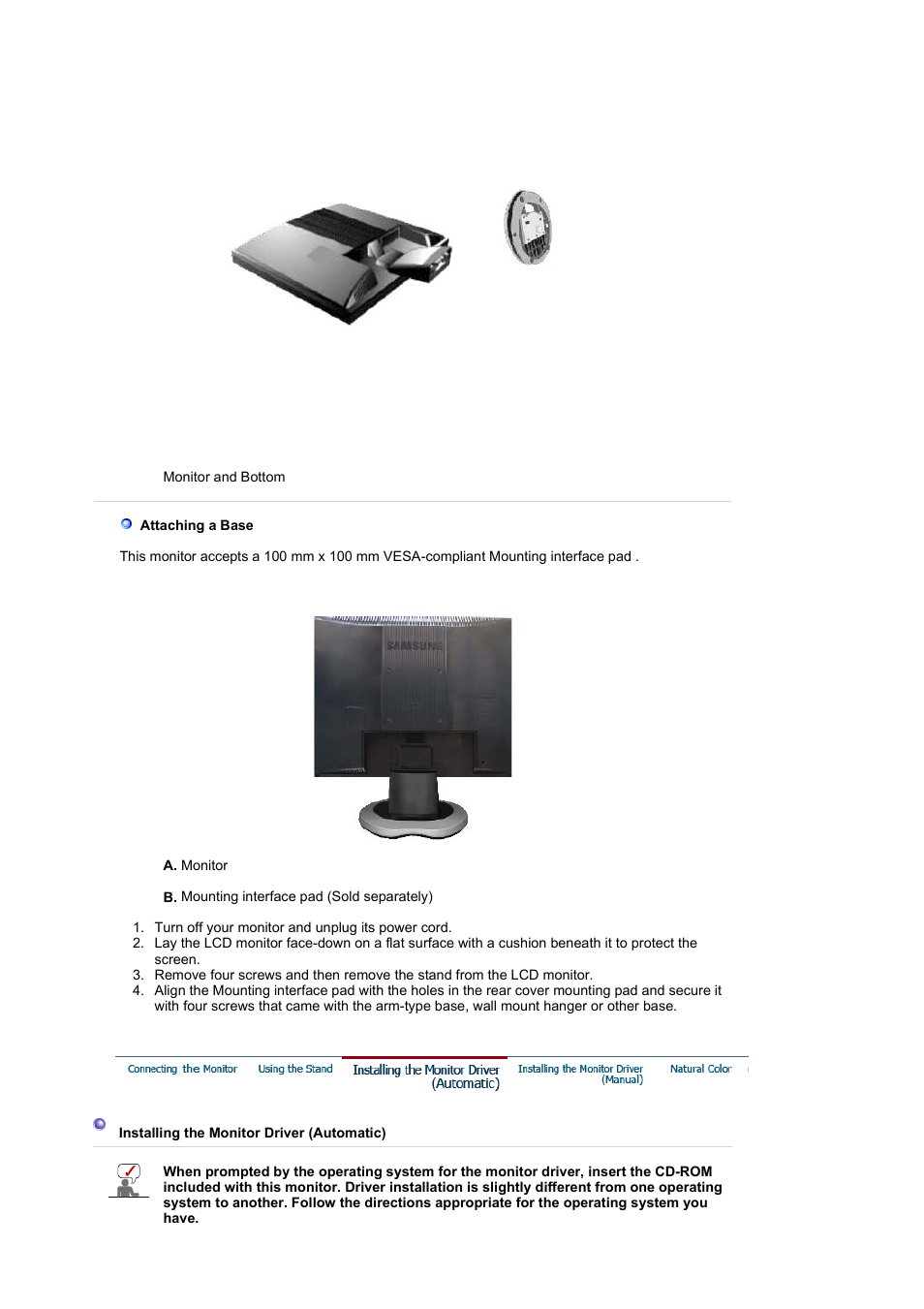 Installing the monitor driver(automatic) | Samsung LS17MJVKBJ-XAA User Manual | Page 14 / 42