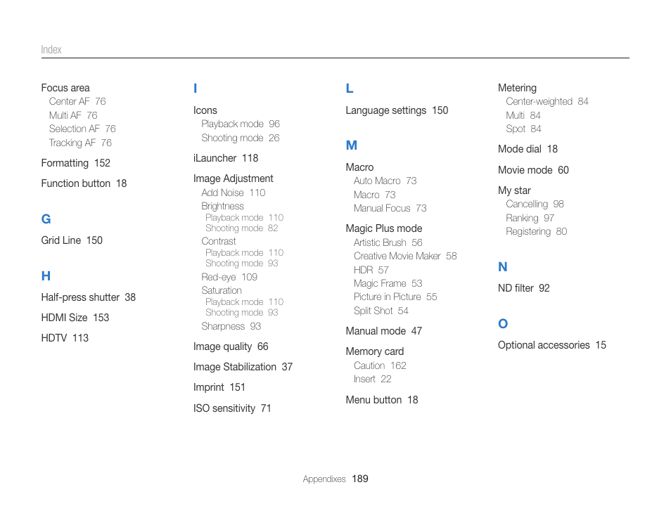 Samsung EC-EX2FZZBPBUS User Manual | Page 190 / 193