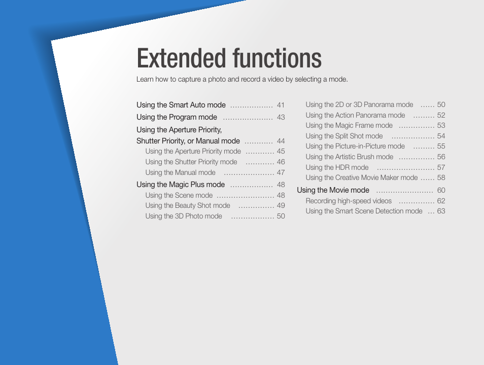 Extended functions | Samsung EC-EX2FZZBPBUS User Manual | Page 41 / 193