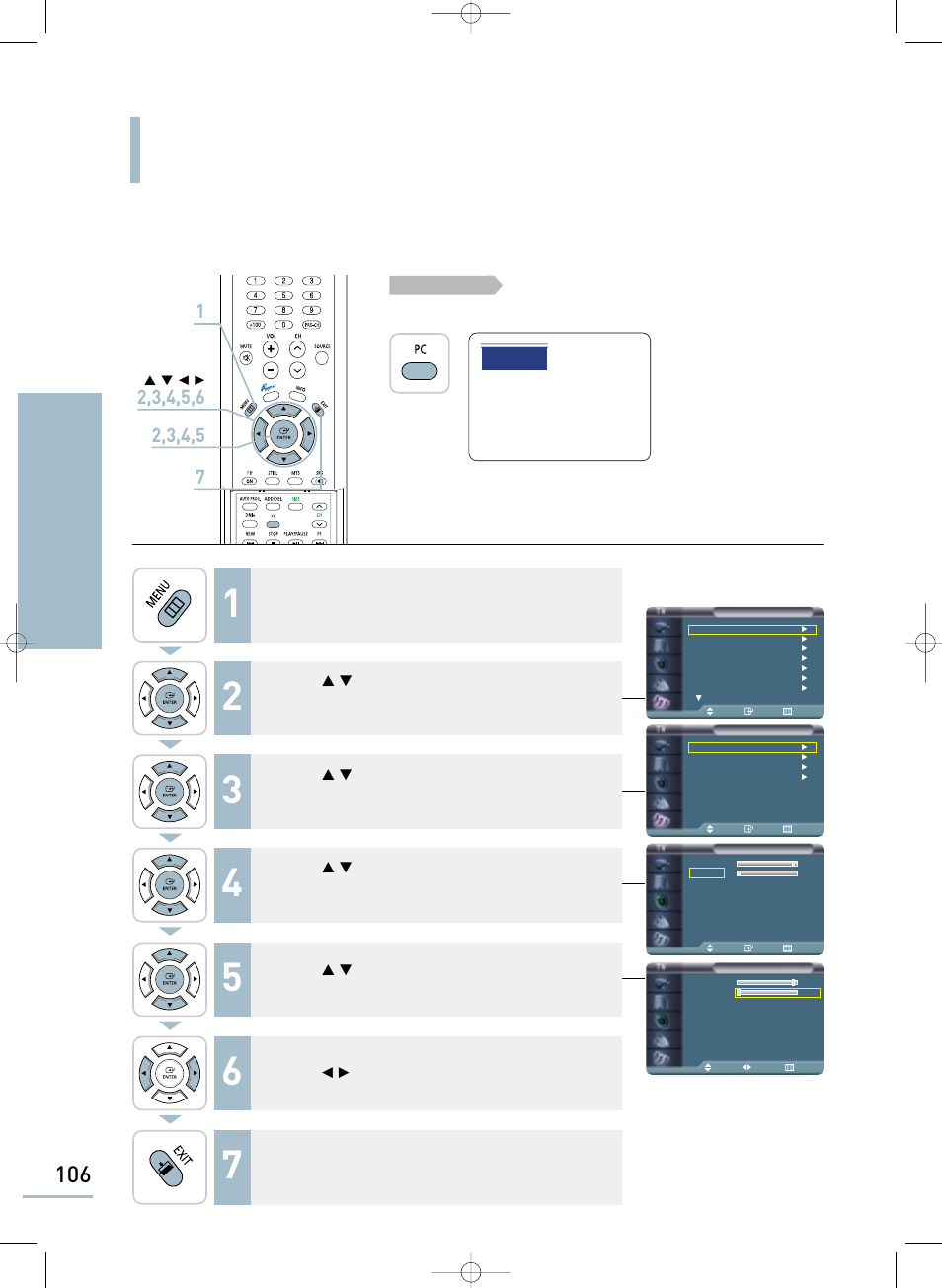 Fine tuning (vertical tuning) | Samsung LTP468WX-XAA User Manual | Page 108 / 126