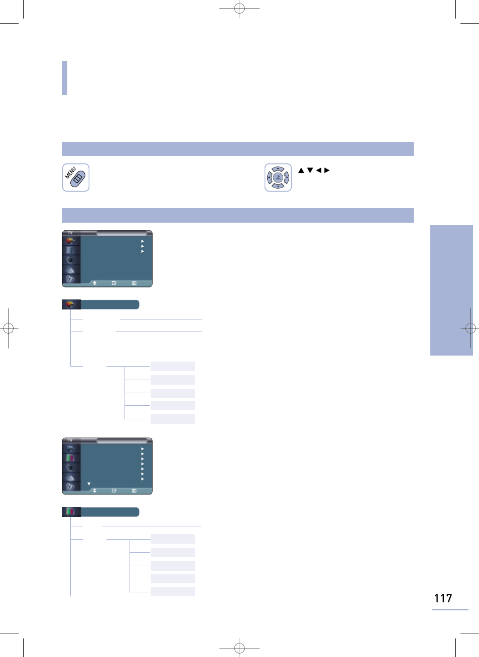 Screen menu structure, Miscellaneous information screen menu structure | Samsung LTP468WX-XAA User Manual | Page 119 / 126