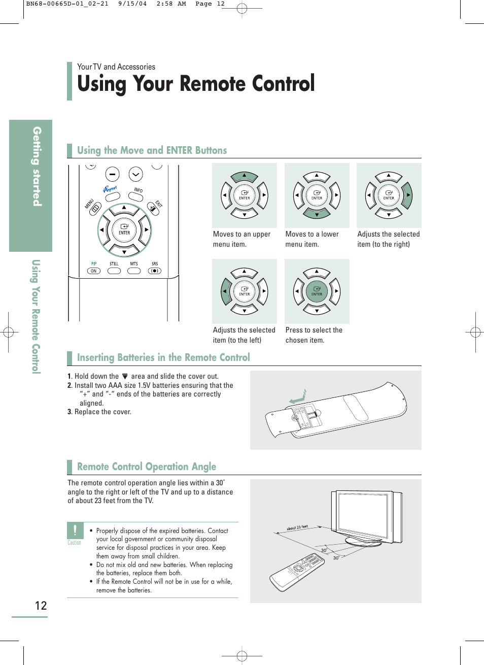 Using your remote control | Samsung LTP468WX-XAA User Manual | Page 14 / 126