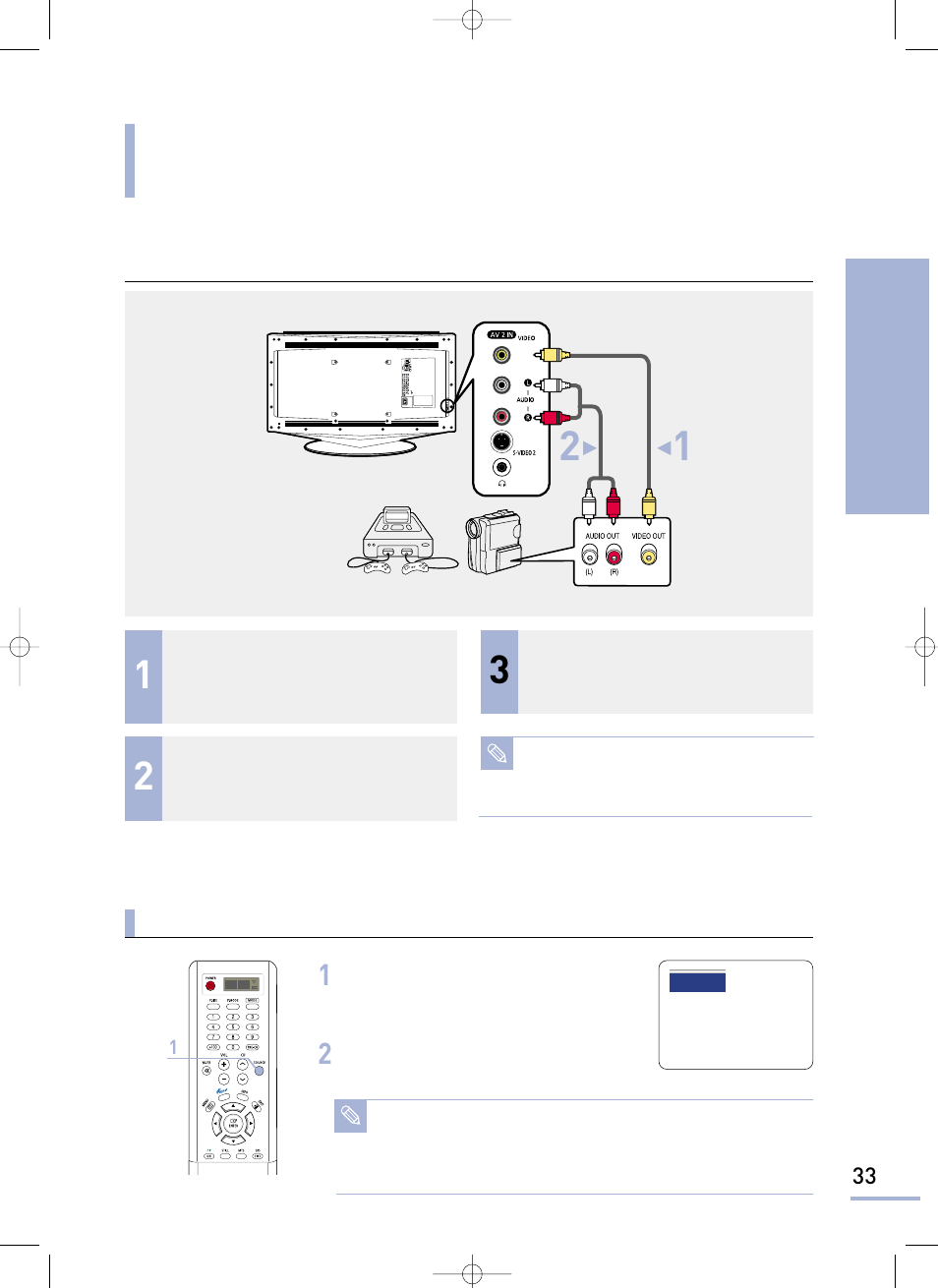 Connecting a camcorder/gaming device | Samsung LTP468WX-XAA User Manual | Page 35 / 126