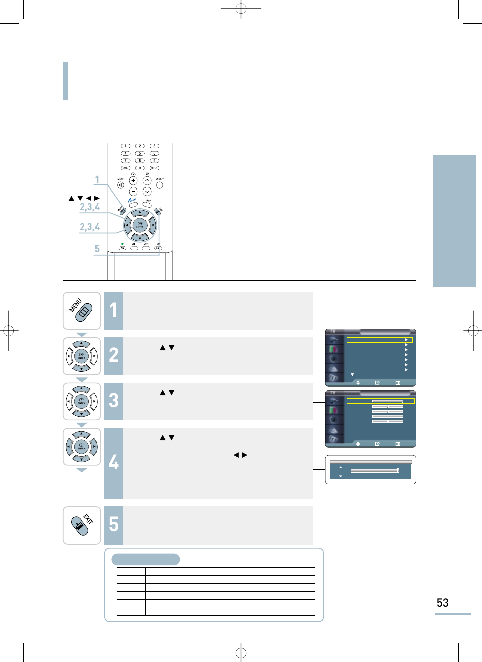 Customizing the picture settings | Samsung LTP468WX-XAA User Manual | Page 55 / 126