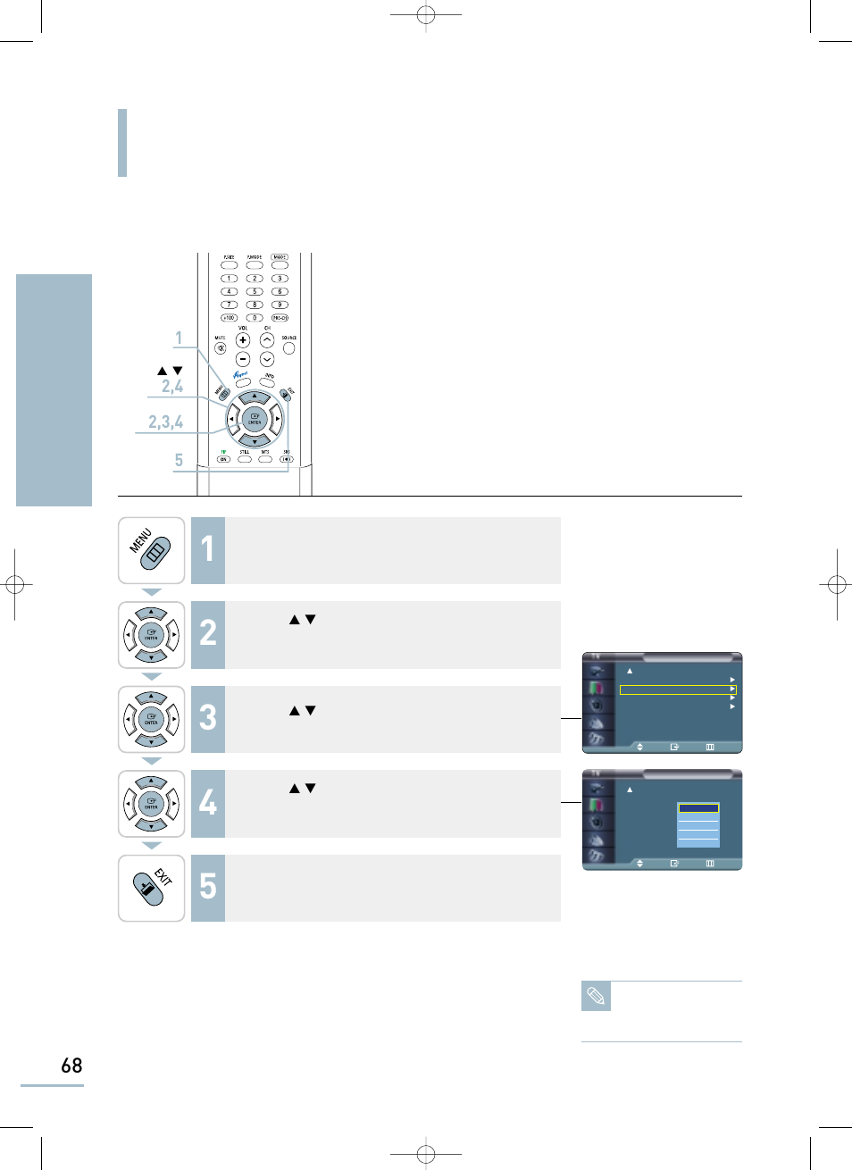 Changing the screen size, Setting the picture changing the screen size | Samsung LTP468WX-XAA User Manual | Page 70 / 126