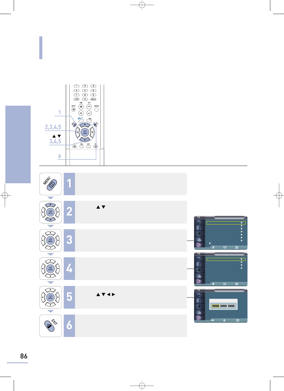 Setting the current time, Setting the clock setting the current time | Samsung LTP468WX-XAA User Manual | Page 88 / 126