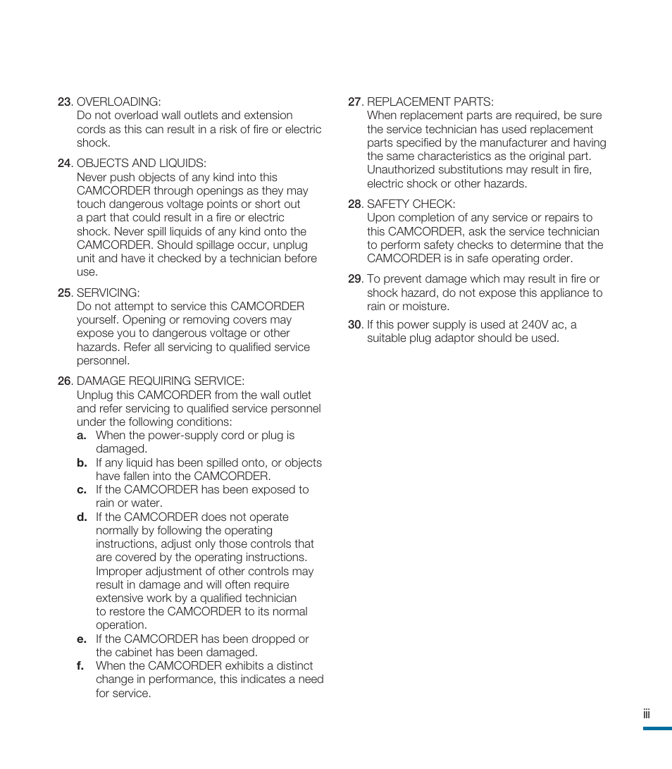 Samsung HMX-M20BN-XAA User Manual | Page 7 / 147