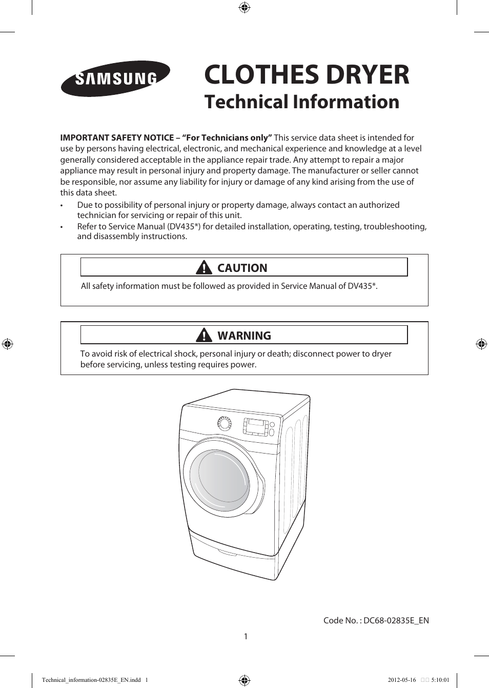 Samsung DV435GTGJRA-A1 User Manual | 36 pages