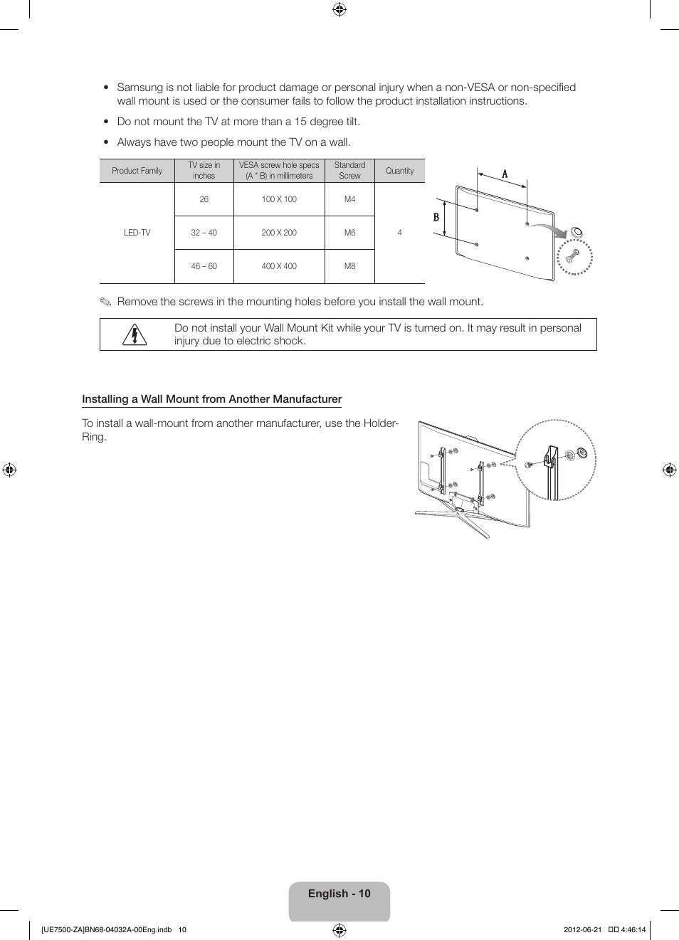 Samsung UN46ES7500FXZA User Manual | Page 10 / 64