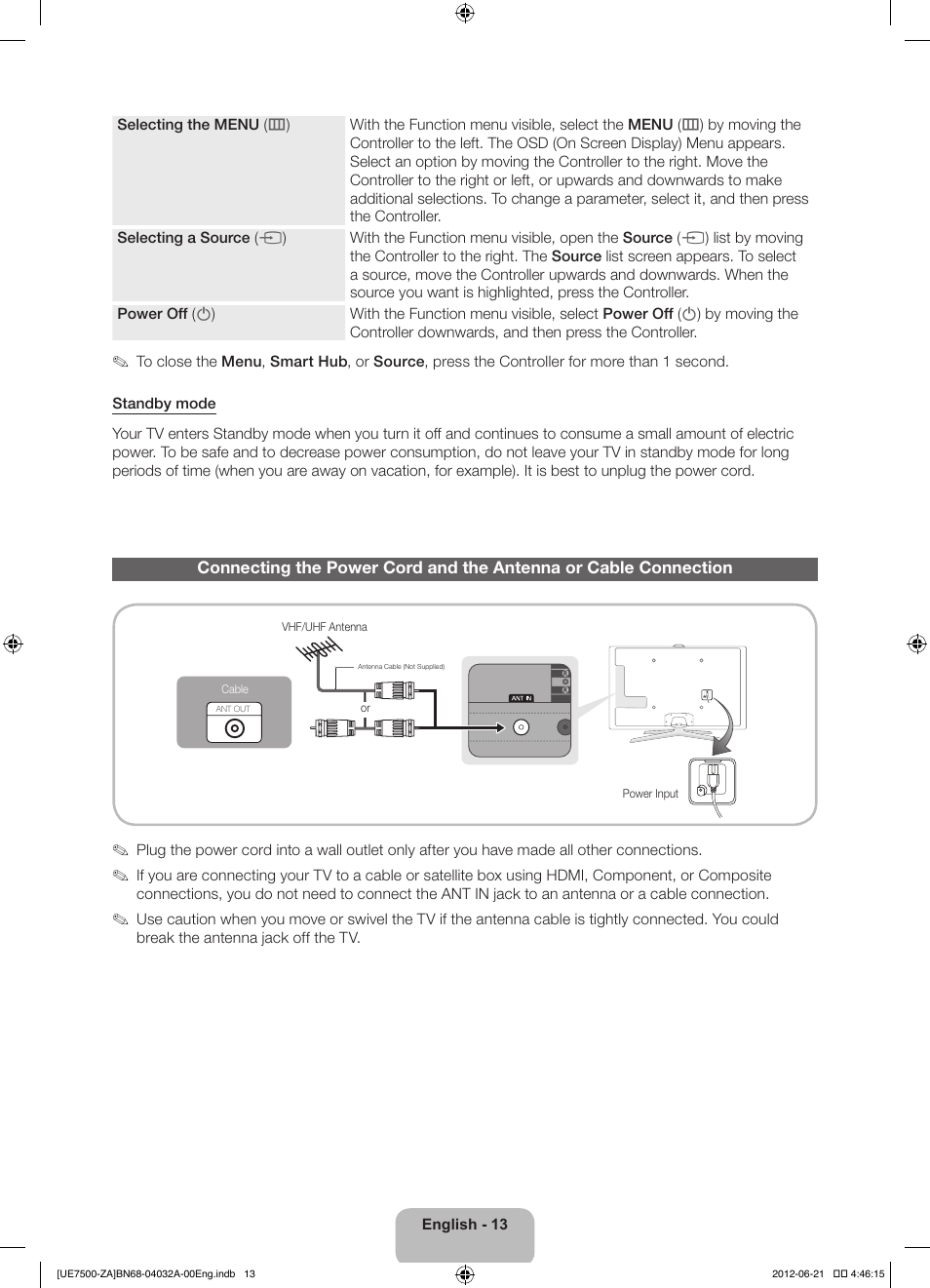 Samsung UN46ES7500FXZA User Manual | Page 13 / 64