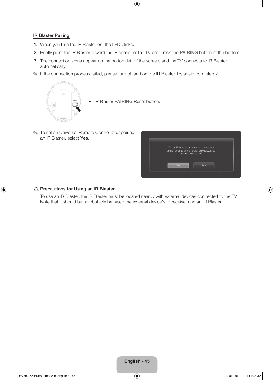 Samsung UN46ES7500FXZA User Manual | Page 45 / 64