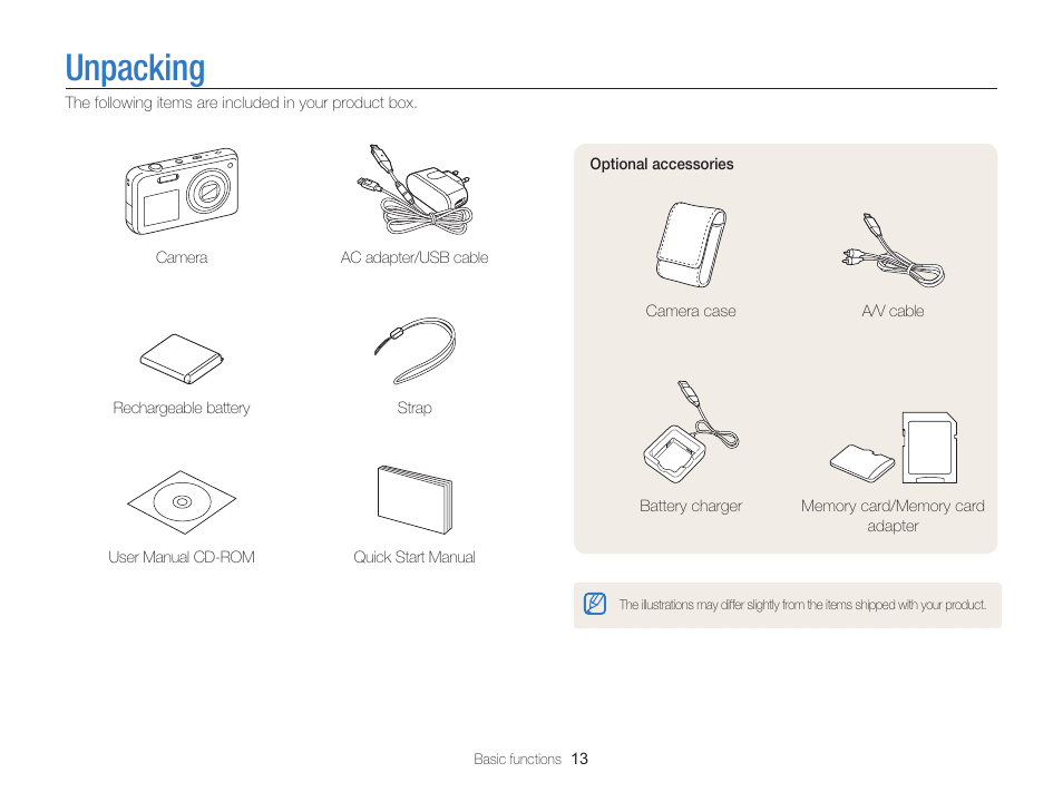Unpacking | Samsung EC-PL120ZBPBUS User Manual | Page 14 / 127