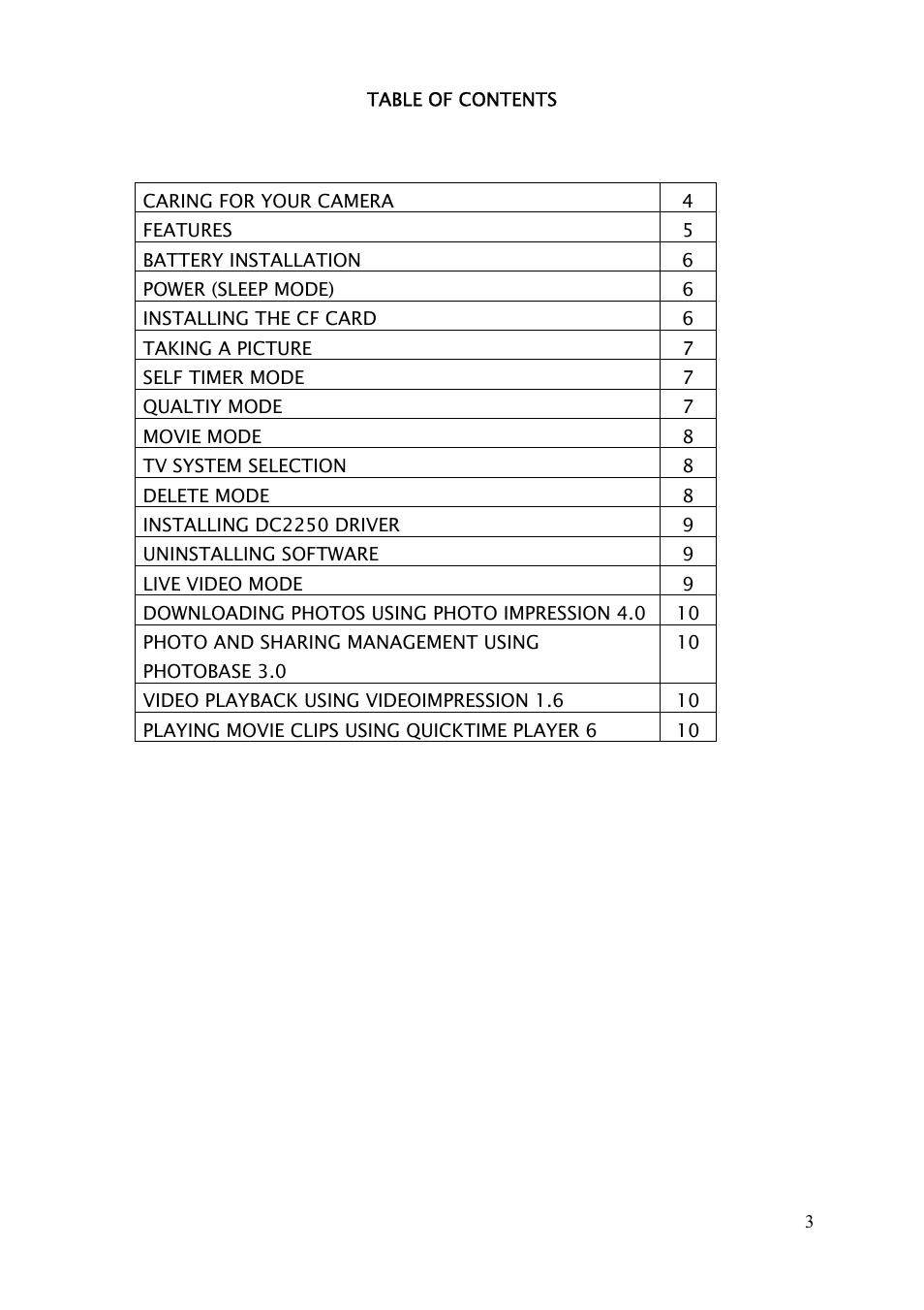 Argus Camera DC2250 User Manual | Page 3 / 11