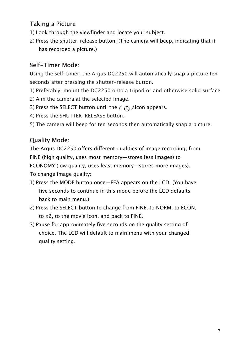 Argus Camera DC2250 User Manual | Page 7 / 11