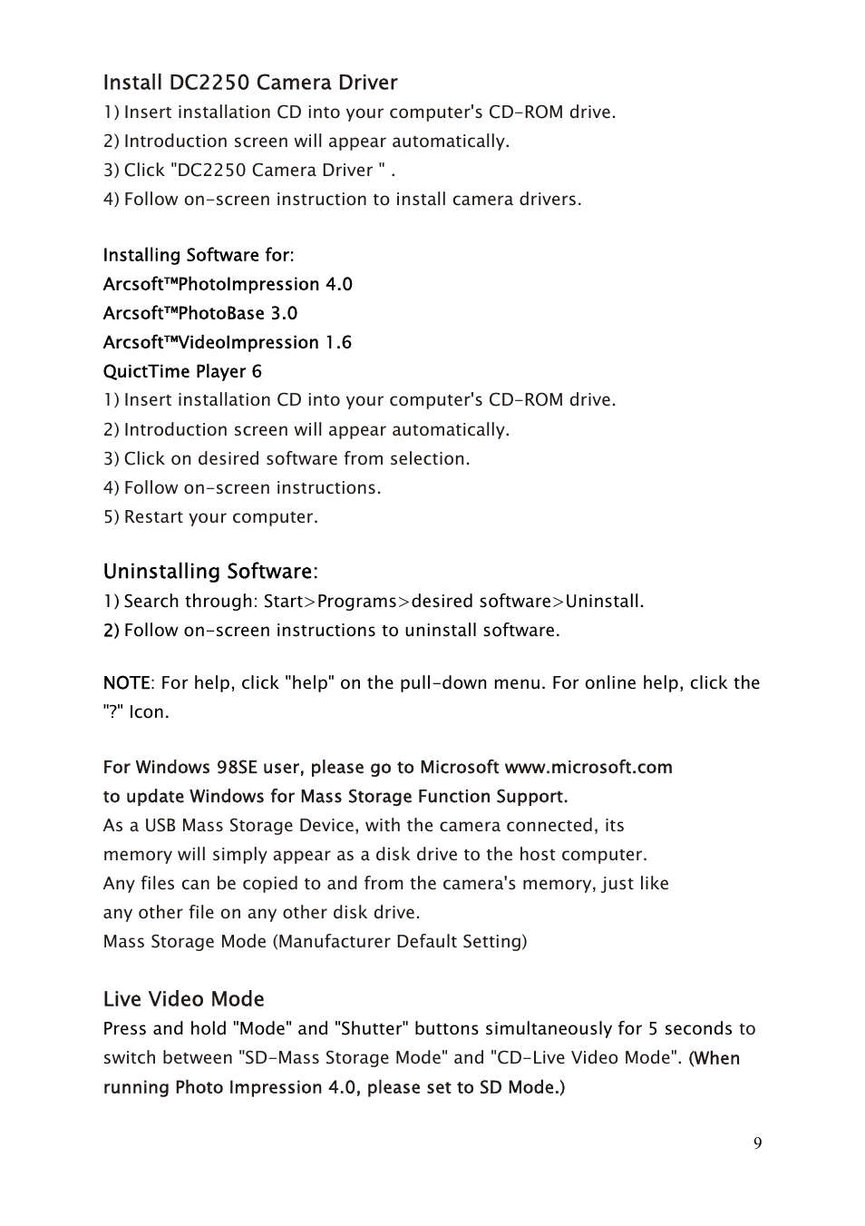 Argus Camera DC2250 User Manual | Page 9 / 11
