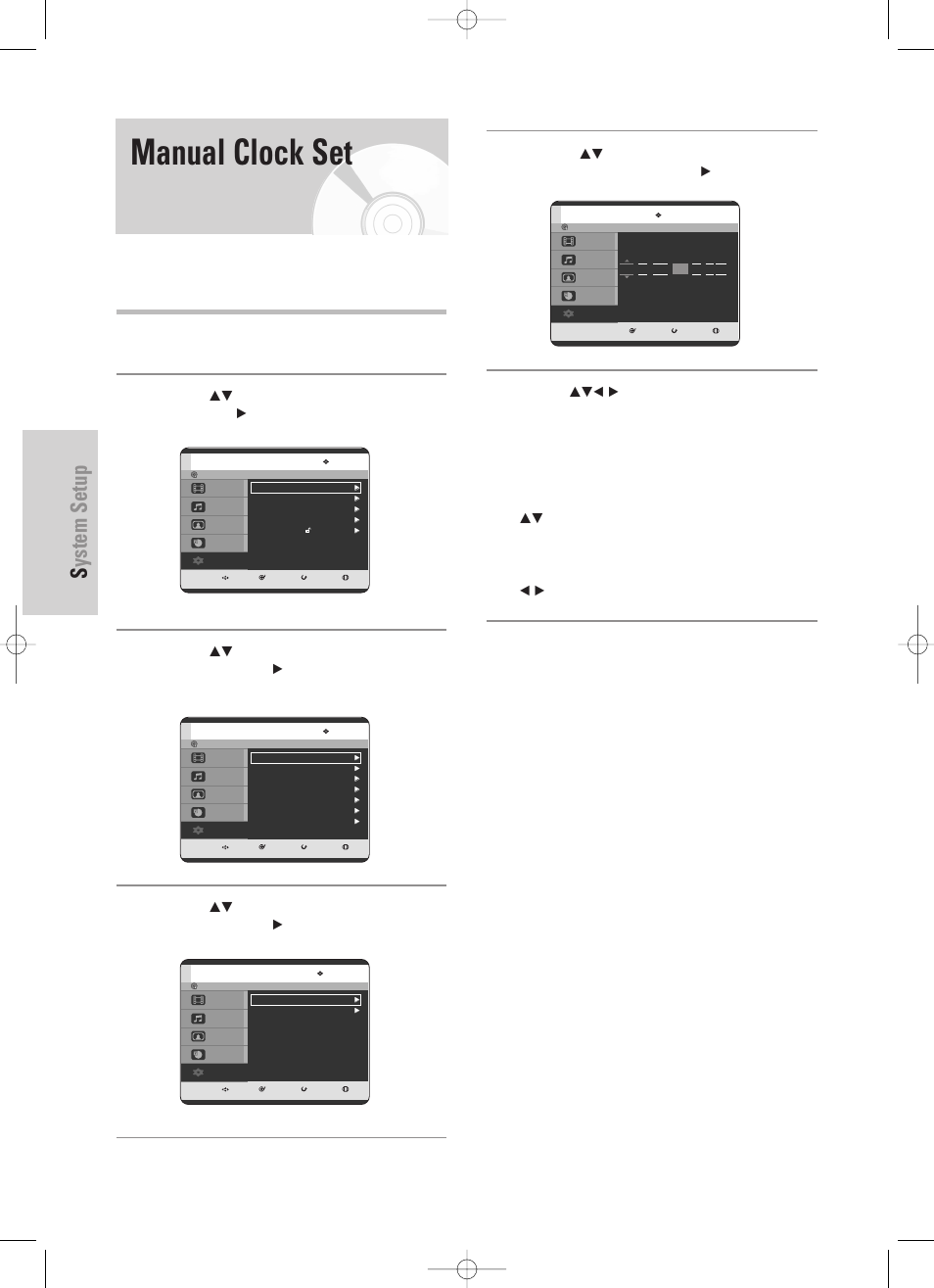 Manual clock set, System setup, 28 - english | Samsung DVD-TR520-XAA User Manual | Page 28 / 115