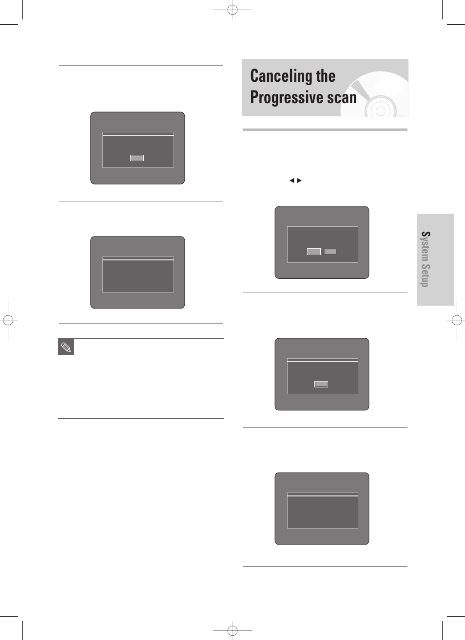 Canceling the progressive scan, System setup, English - 39 | Samsung DVD-TR520-XAA User Manual | Page 39 / 115