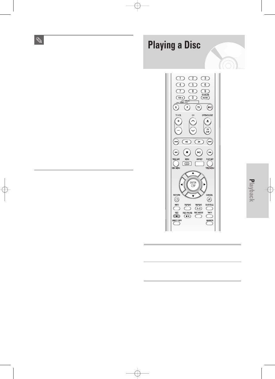Playing a disc, Playback, English - 43 | Samsung DVD-TR520-XAA User Manual | Page 43 / 115
