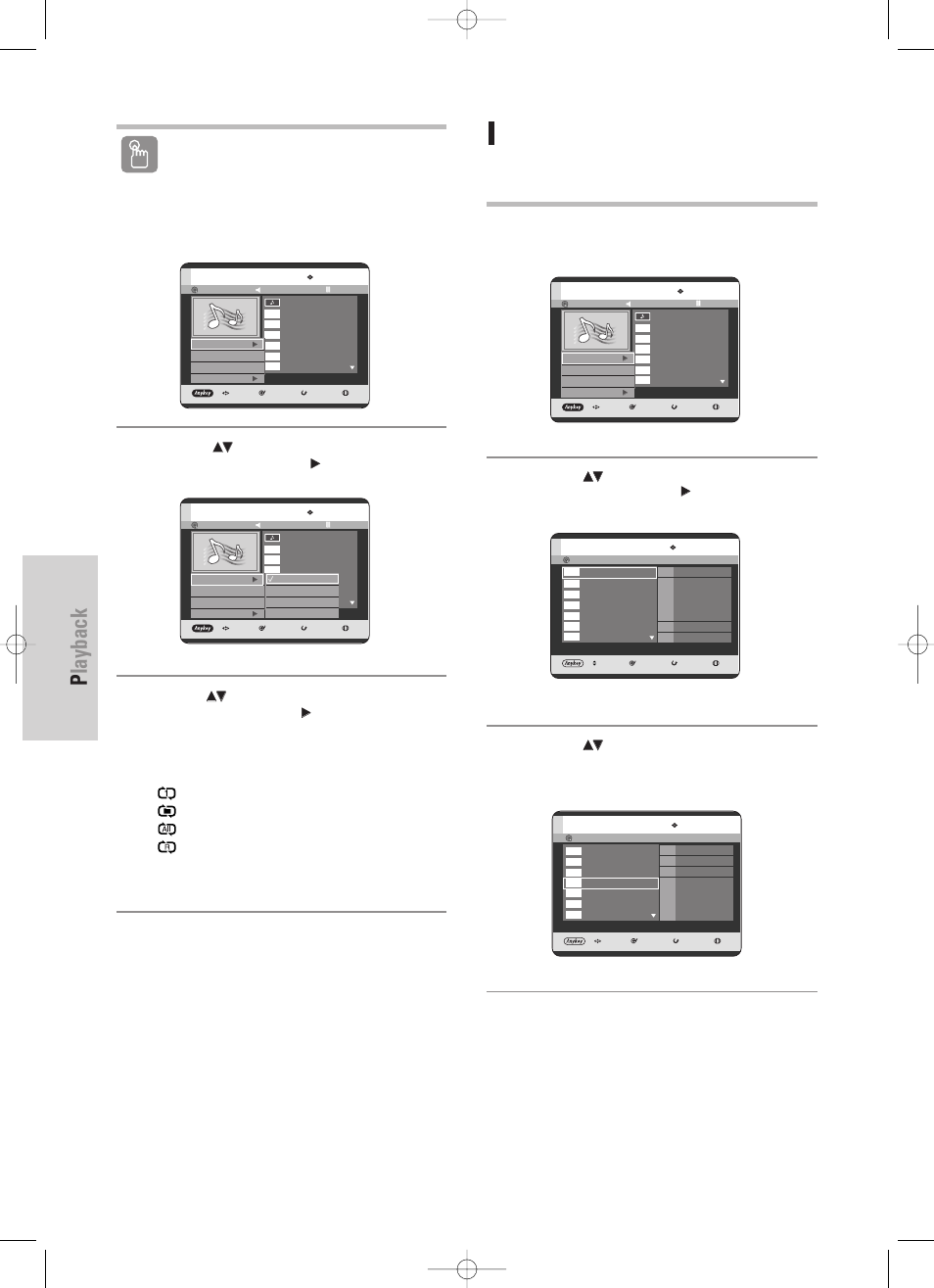 Playback, 64 - english, New playlist | Using the anykey button, Press the, Button | Samsung DVD-TR520-XAA User Manual | Page 64 / 115