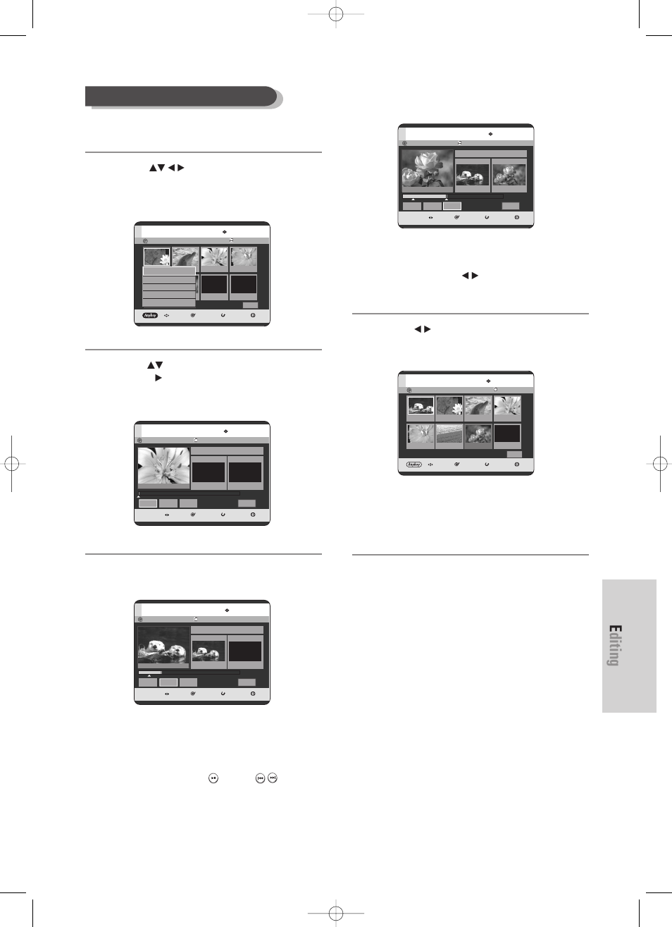 Editing, English - 93, Adding a scene | Play( ) , skip | Samsung DVD-TR520-XAA User Manual | Page 93 / 115