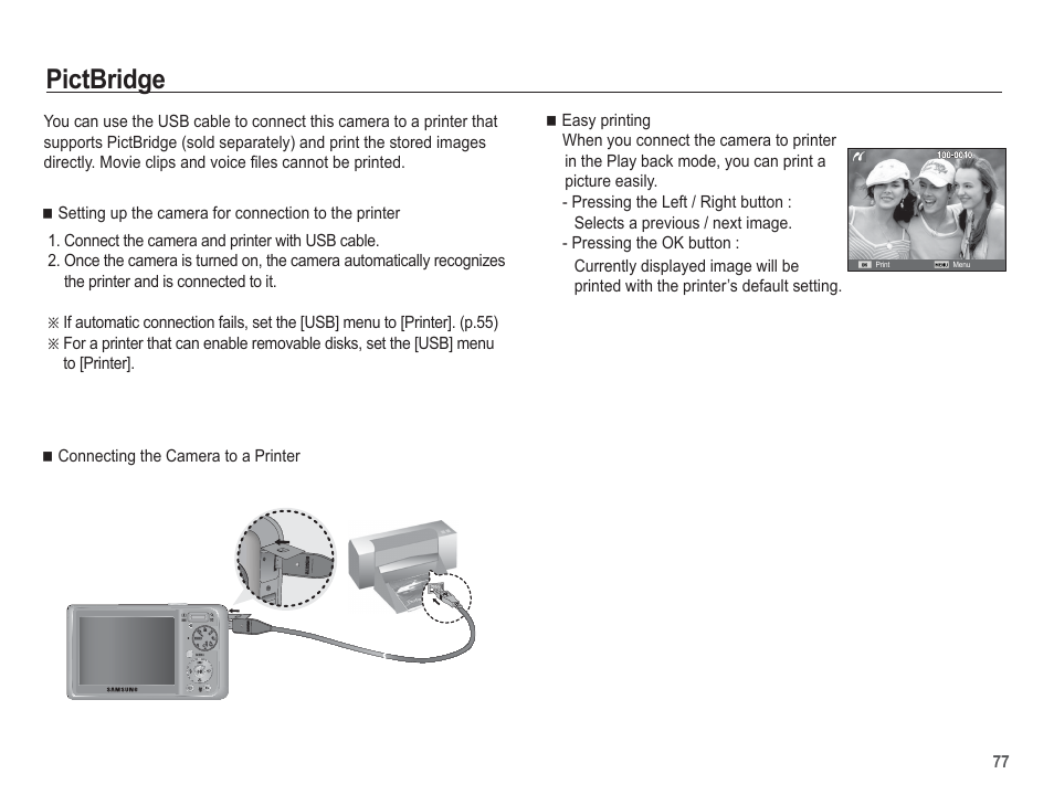Pictbridge | Samsung EC-SL502ZBPBUS User Manual | Page 78 / 103